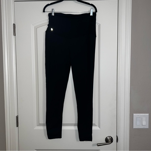 Zella Mamasana Live in Ankle Maternity Leggings in Black Size Large - Picture 3 of 5